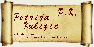 Petrija Kulizić vizit kartica
